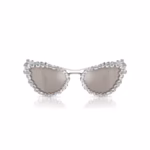 2 in 1 clip-on sunglasses Statement, Cat-eye shape, SK7011, White - Image 3