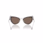 2 in 1 clip-on sunglasses Statement, Cat-eye shape, SK7011, White - Image 4