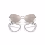 2 in 1 clip-on sunglasses Statement, Cat-eye shape, SK7011, White - Image 5