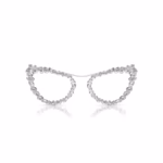 2 in 1 clip-on sunglasses Statement, Cat-eye shape, SK7011, White - Image 6