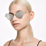 2 in 1 clip-on sunglasses Statement, Cat-eye shape, SK7011, White - Image 7