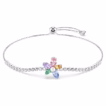 Ariana Grande x Swarovski bracelet Mixed cuts, Flower, Multicoloured, Rhodium plated