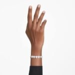Ariana Grande x Swarovski bracelet, Mixed cuts, Heart, White, Rhodium plated - Image 2