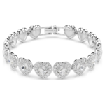 Ariana Grande x Swarovski bracelet, Mixed cuts, Heart, White, Rhodium plated