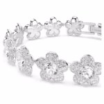 Ariana Grande x Swarovski bracelet Round cut, Flower, White, Rhodium plated - Image 3