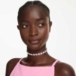 Ariana Grande x Swarovski choker, Crystal pearl, Round cut, White, Rhodium plated - Image 2