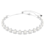 Ariana Grande x Swarovski choker, Crystal pearl, Round cut, White, Rhodium plated