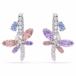 Ariana Grande x Swarovski drop earrings Mixed cuts, Dragonfly, Multicoloured, Rhodium plated