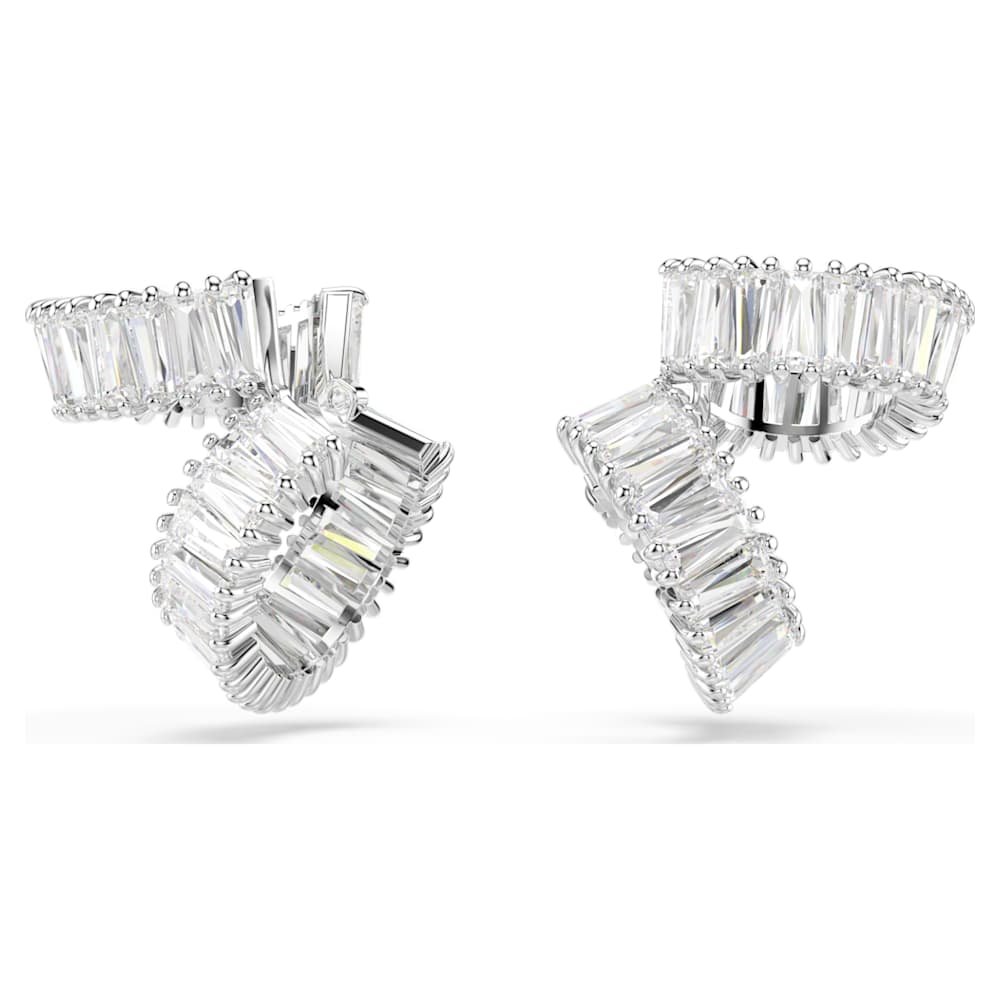 ariana-grande-x-swarovski-ear-cuffs-baguette-cut-white-rhodium-plated-swarovski-5720872 Ariana Grande x Swarovski ear cuffs, Baguette cut, White, Rhodium plated - Image 1