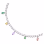 Ariana Grande x Swarovski necklace Mixed cuts, Multicoloured, Rhodium plated - Image 3