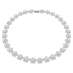 Ariana Grande x Swarovski necklace, Round cut, Flower, White, Rhodium plated