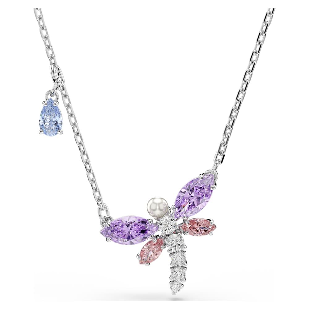 ariana-grande-x-swarovski-pendant-mixed-cuts-dragonfly-multicoloured-rhodium-plated-swarovski-5737383 Ariana Grande x Swarovski pendant, Mixed cuts, Dragonfly, Multicoloured, Rhodium plated - Image 1