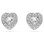 Ariana Grande x Swarovski stud earrings, Mixed cuts, Heart, White, Rhodium plated