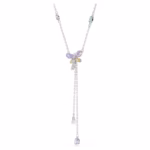 Ariana Grande x Swarovski Y necklace Mixed cuts, Dragonfly, Multicoloured, Rhodium plated