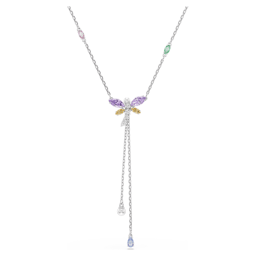 ariana-grande-x-swarovski-y-necklace-mixed-cuts-dragonfly-multicoloured-rhodium-plated-swarovski-5749183 Ariana Grande x Swarovski Y necklace, Mixed cuts, Dragonfly, Multicoloured, Rhodium plated - Image 1