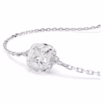 Birthstone bracelet Square cut, April, White, Rhodium plated - Image 3