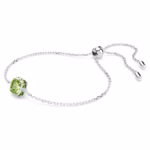Birthstone bracelet Square cut, August, Green, Rhodium plated - Image 2