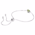 Birthstone bracelet Square cut, August, Green, Rhodium plated - Image 4