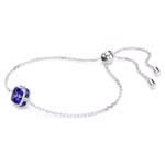 Birthstone bracelet Square cut, September, Blue, Rhodium plated - Image 4