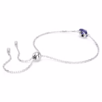 Birthstone bracelet Square cut, September, Blue, Rhodium plated - Image 6