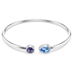 Chroma bangle, Mixed cuts, Multicoloured, Rhodium plated