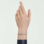 Chroma bangle, Mixed cuts, Star, White, Rhodium plated - Image 2