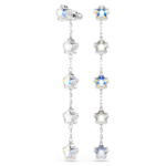 Chroma earrings, Mixed cuts, Star, White, Rhodium plated