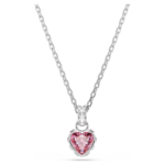 Chroma pendant, Mixed cuts, Pink, Rhodium plated