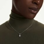 Chroma pendant, Mixed cuts, Star, White, Rhodium plated - Image 2