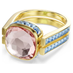 Chroma ring, Cushion cut, Multicoloured, 18K gold finish
