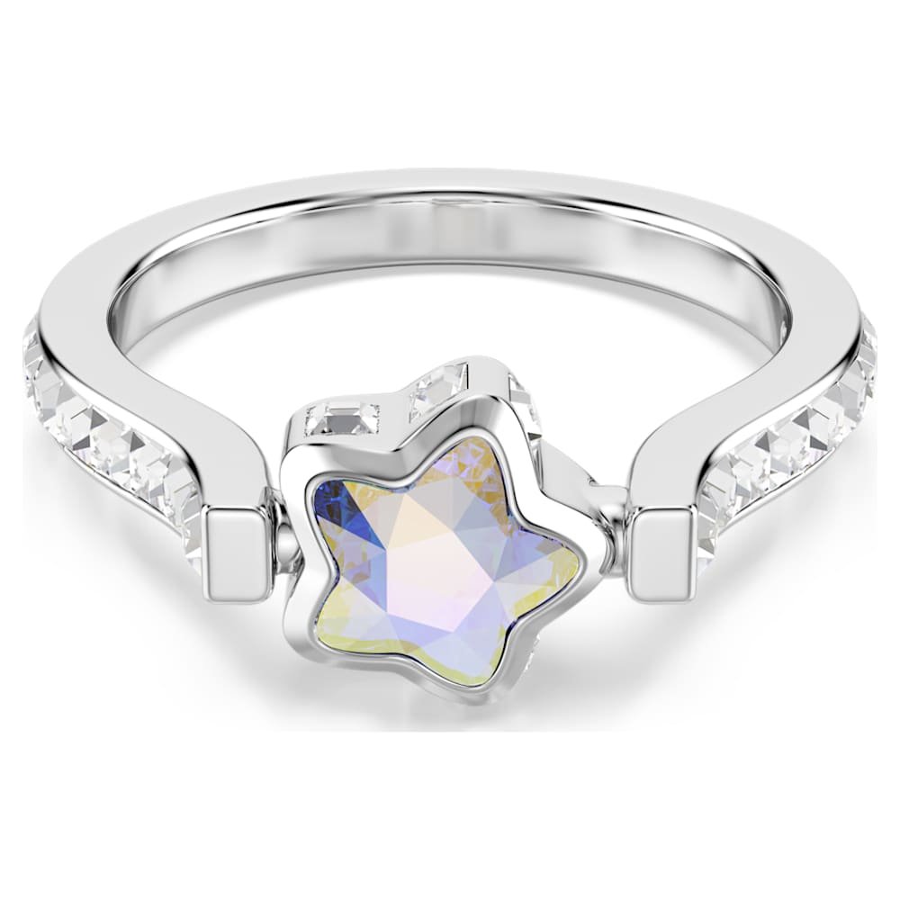 chroma-ring-mixed-cuts-star-white-rhodium-plated-swarovski-5754173 Chroma ring, Mixed cuts, Star, White, Rhodium plated - Image 1