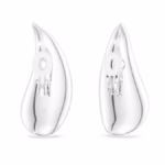 Classica clip earrings Statement, Round cut, White, Sterling silver - Image 5
