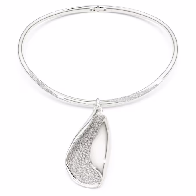 Classica necklace Statement, Round cut, White, Sterling silver