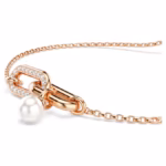 Constella bracelet Crystal pearl, Round cut, White, 18K rose gold finish - Image 3