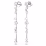 Constella drop earrings Crystal pearl, Round cuts, White, Rhodium plated - Image 3