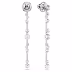 Constella drop earrings Crystal pearl, Round cuts, White, Rhodium plated - Image 6