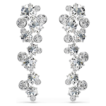Constella drop earrings, Mixed cuts, White, Rhodium plated