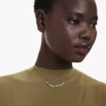 Constella necklace, Mixed cuts, Green, 18K gold finish - Image 2