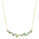 Constella necklace, Mixed cuts, Green, 18K gold finish