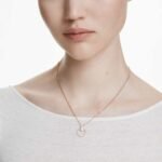 Constella pendant, Pavé, Round cut, White, 18K rose gold finish - Image 2