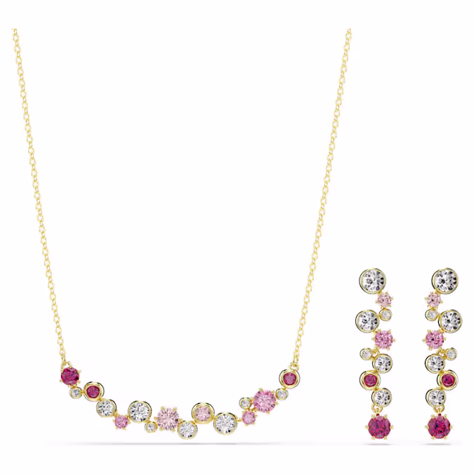 Constella set Mixed cuts, Multicoloured, 18K gold finish
