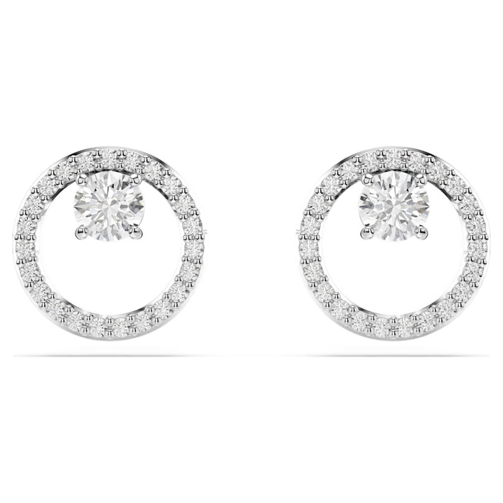 constella-stud-earrings-round-cut-white-rhodium-plated-swarovski-5692262 Constella stud earrings, Round cut, White, Rhodium plated - Image 1