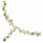 Constella Y necklace Mixed cuts, Green, 18K gold finish - Image 5