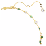 Constella Y necklace Mixed cuts, Green, 18K gold finish - Image 6