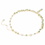 Constella Y necklace Mixed cuts, Green, 18K gold finish - Image 7
