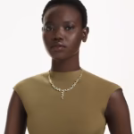 Constella Y necklace Mixed cuts, Green, 18K gold finish - Image 9