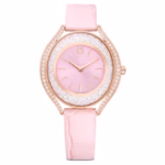 Crystalline aura watch Swiss Made, Leather strap, Pink, Rose gold-tone finish - Image 3