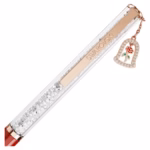Crystalline ballpoint pen Bell, Red lacquered, rose gold-tone plated - Image 2