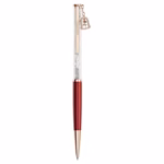 Crystalline ballpoint pen Bell, Red lacquered, rose gold-tone plated