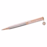 Crystalline ballpoint pen Heart, Rose gold tone, Pink lacquered, rose gold-tone plated